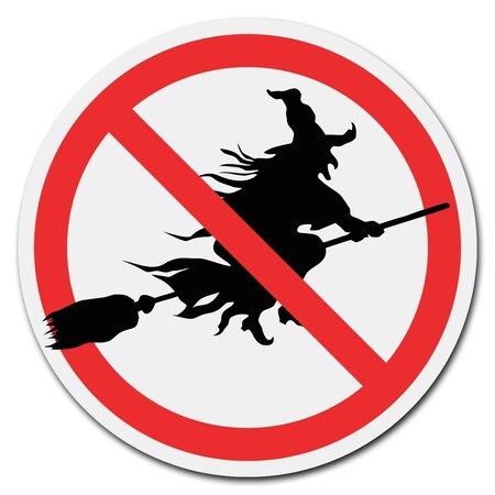 Signmission No Witch Circle Corrugated Plastic Sign C-16-CIR-No Witch